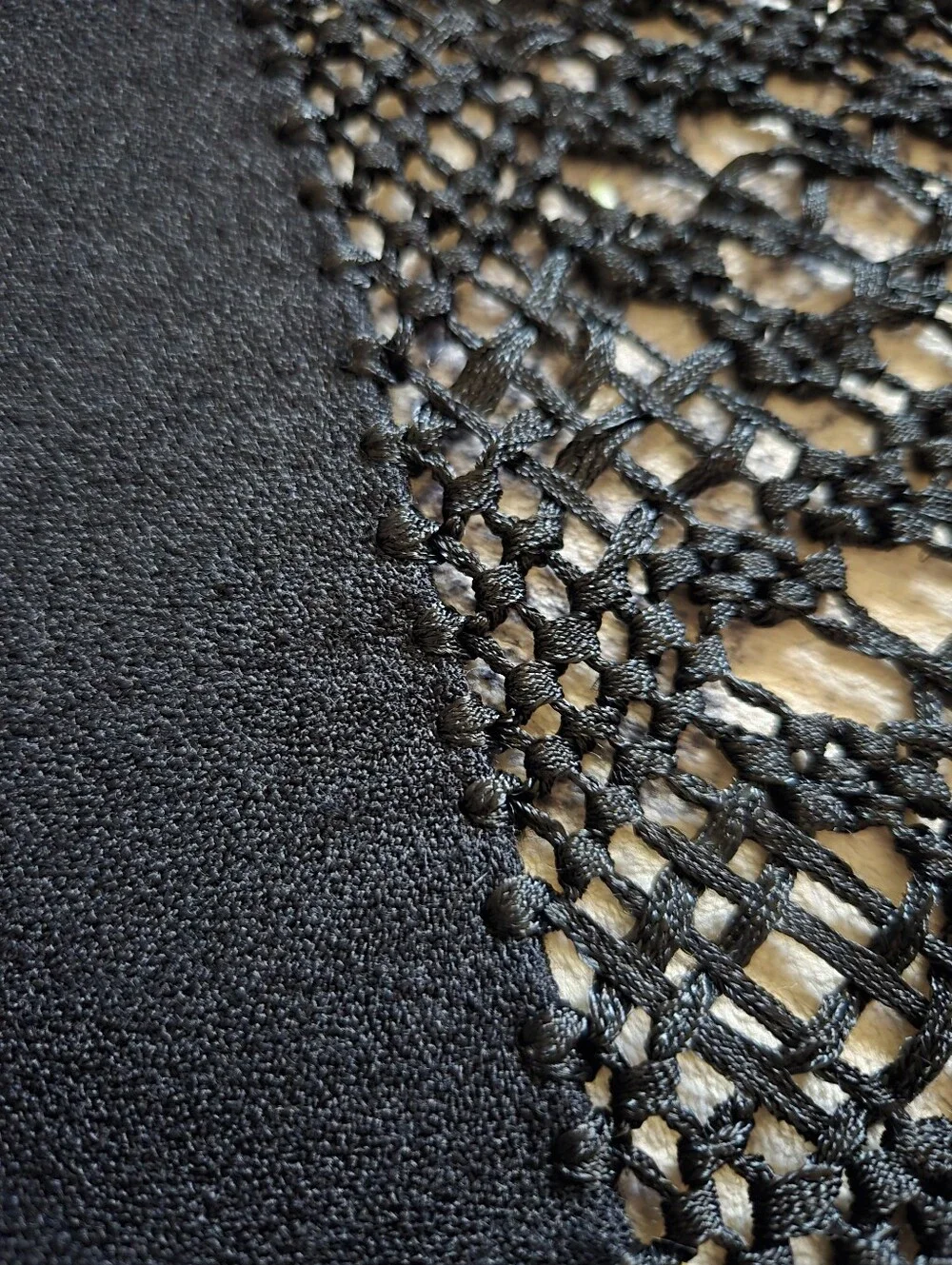 Spanish Flamenco Style Wool Blend Black Shawl With Long Fringe. Triangle Shape.